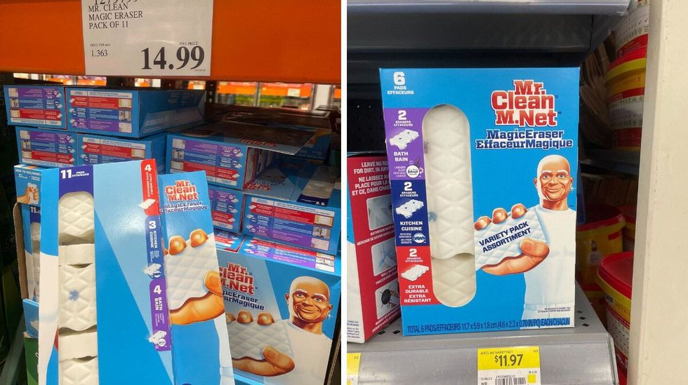 mr. clean magic eraser packs at costco and walmart