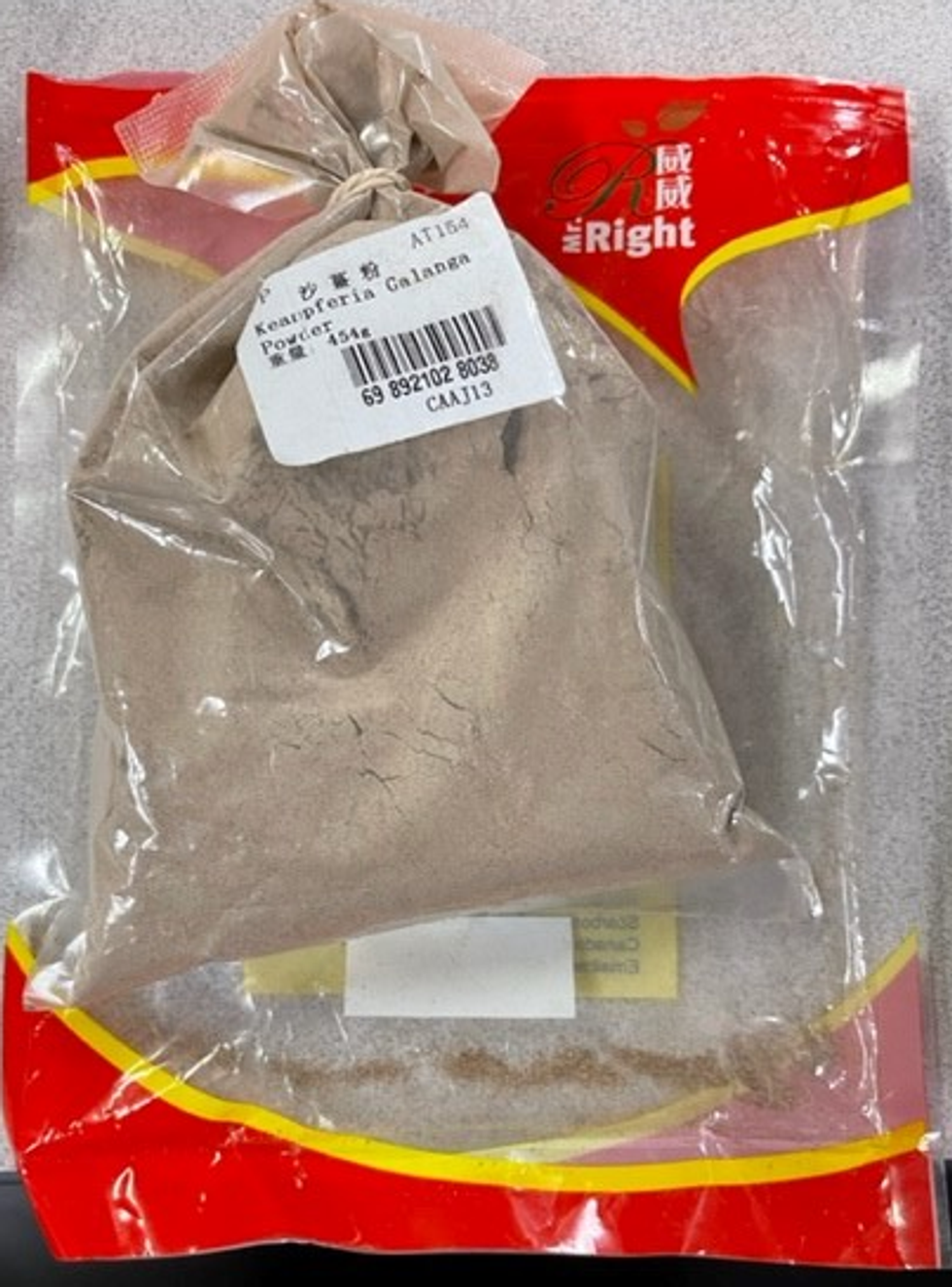 Mr. Right brand Keampferia Galanga Powder.