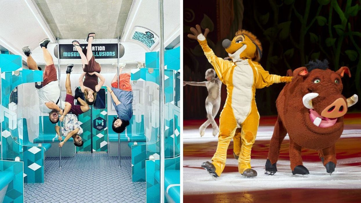 Museum of Illusions. Right: Disney on Ice.