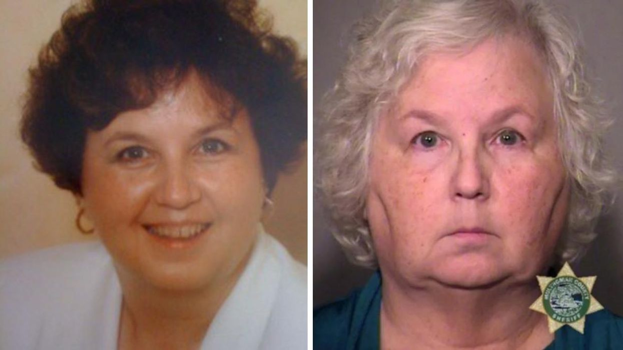 Nancy Crampton Brophy. Right: Nancy Crampton Brophy's mugshot.