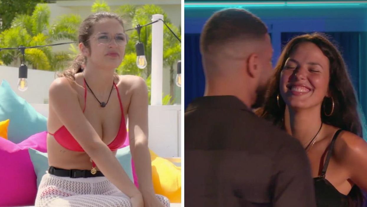 Naomi à L'île de l'amour. Droite : Mathieu et Amanda à L'île de l'amour.