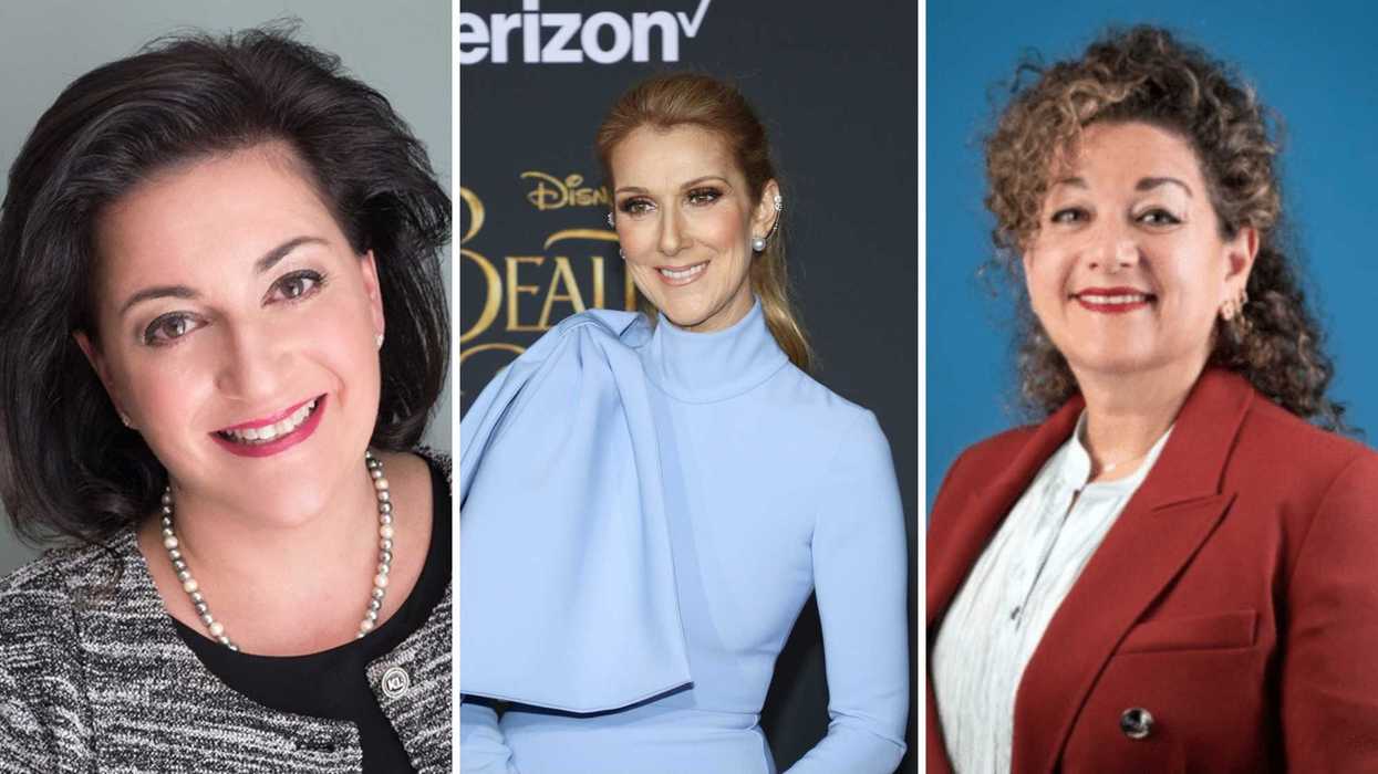 Naomi Azrieli. Milieu : Céline Dion. Droite : Sharon Azrieli.