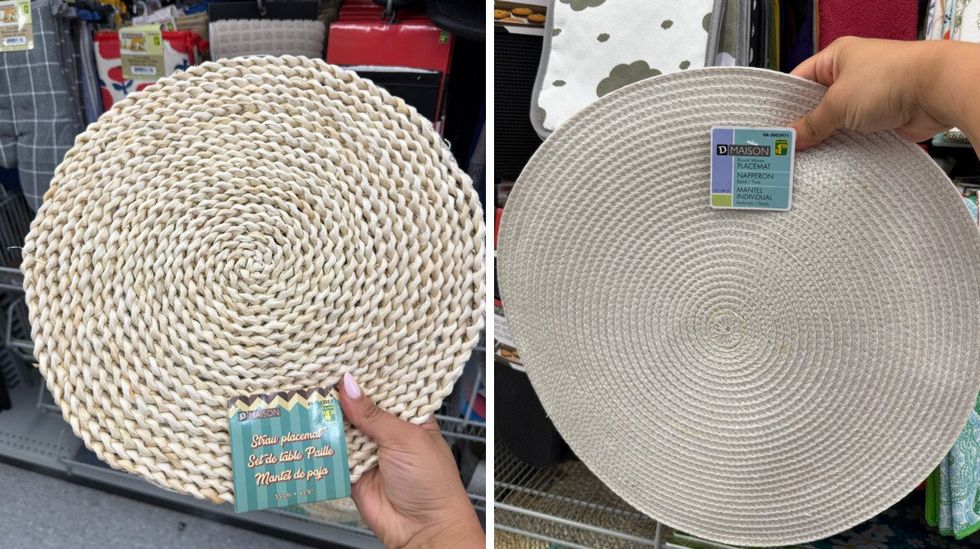 Napperon style boho chic en paille ou tiss\u00e9, au Dollarama.