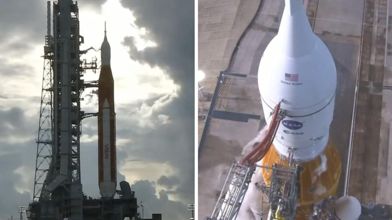 NASA's Artemis I rocket on the launchpad.