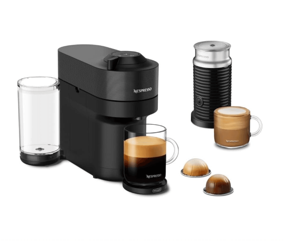 Nespresso Vertuo Pop+ : Cafeti\u00e8re avec mousseur \u00e0 lait Aeroccino3 vendue sur Amazon Canada.