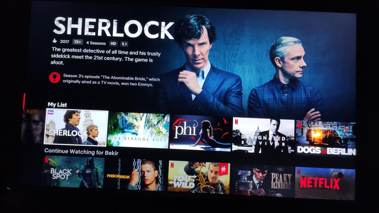 Netflix home screen.