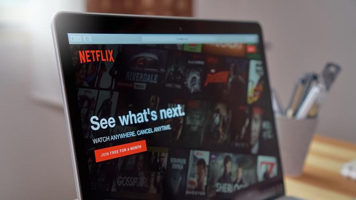 Netflix open on a laptop.