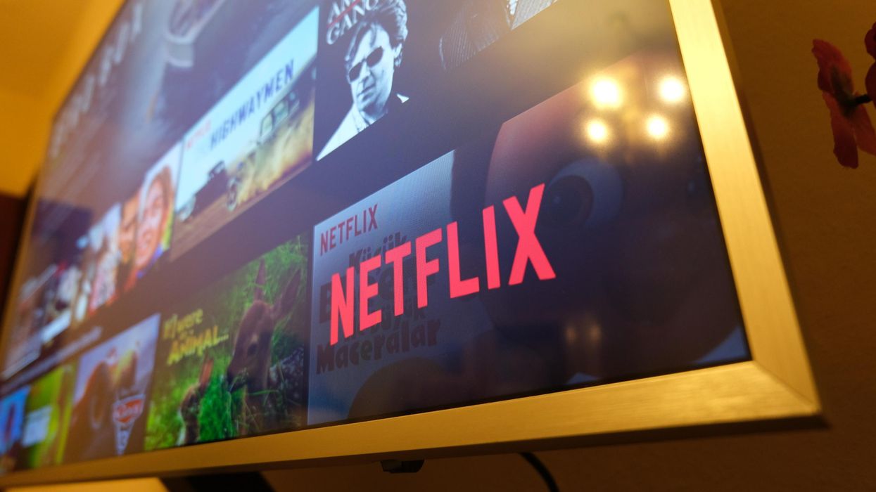 Netflix opened on a TV.