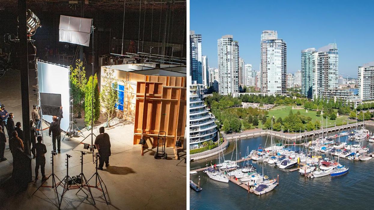 Netflix production filming at Martini Film Studios in B.C. Right: Vancouver, B.C.