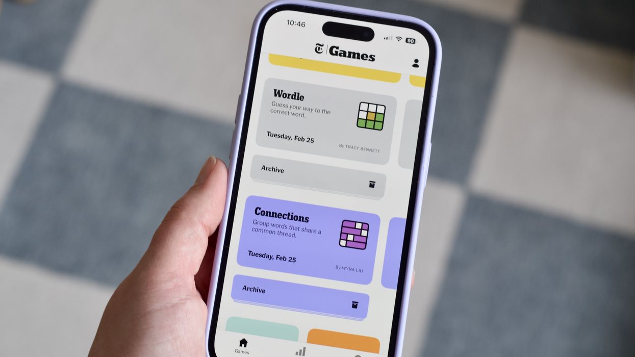New York Times Games app home screen on a phone.