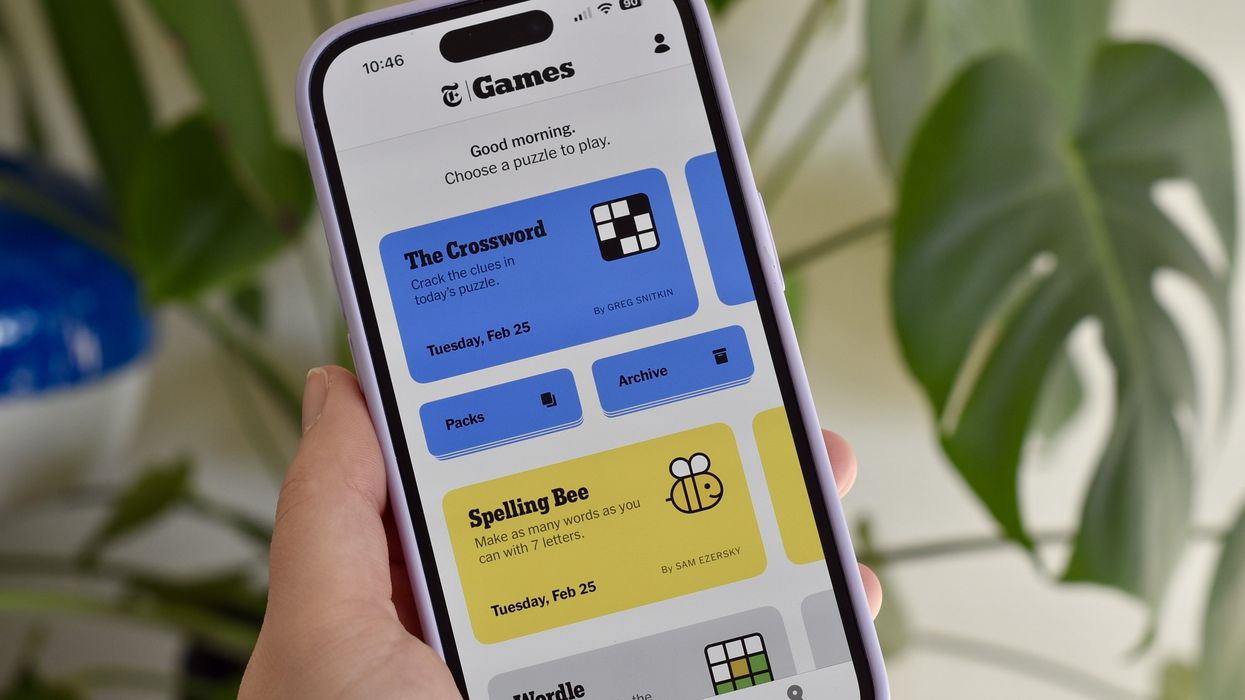New York Times Games app home screen.