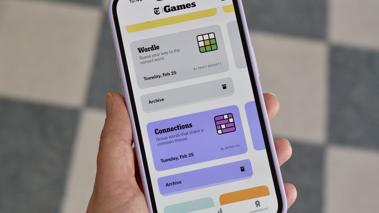 New York Times Games app homescreen.