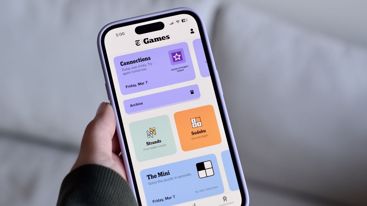 New York Times Games app homescreen.