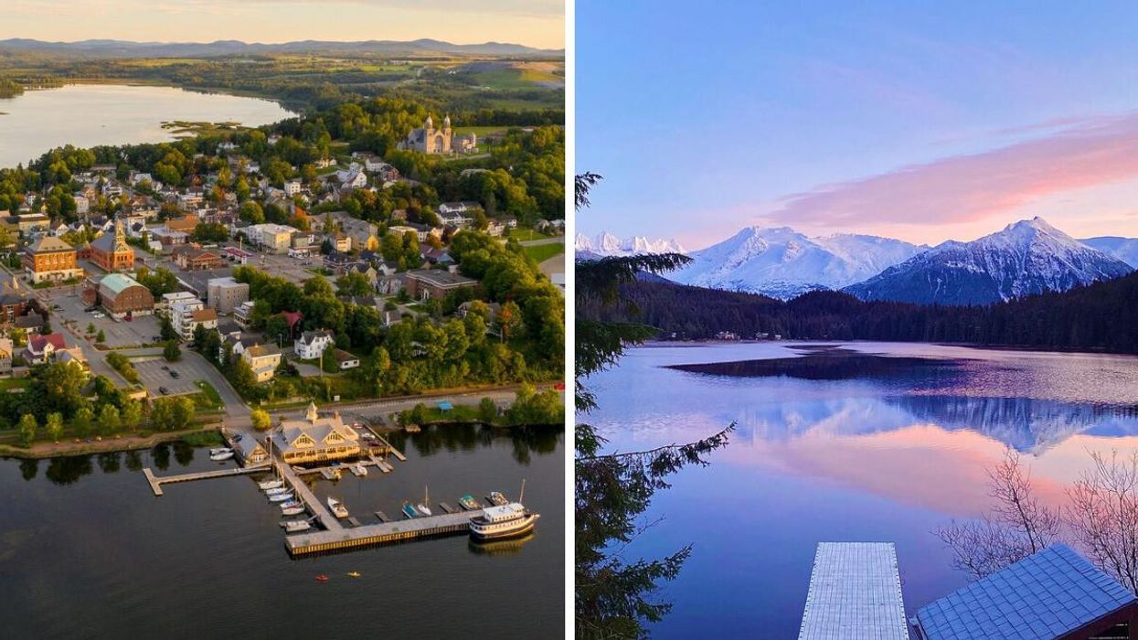 Newport, Vermont. Right: A lake in Juneau, Alaska.