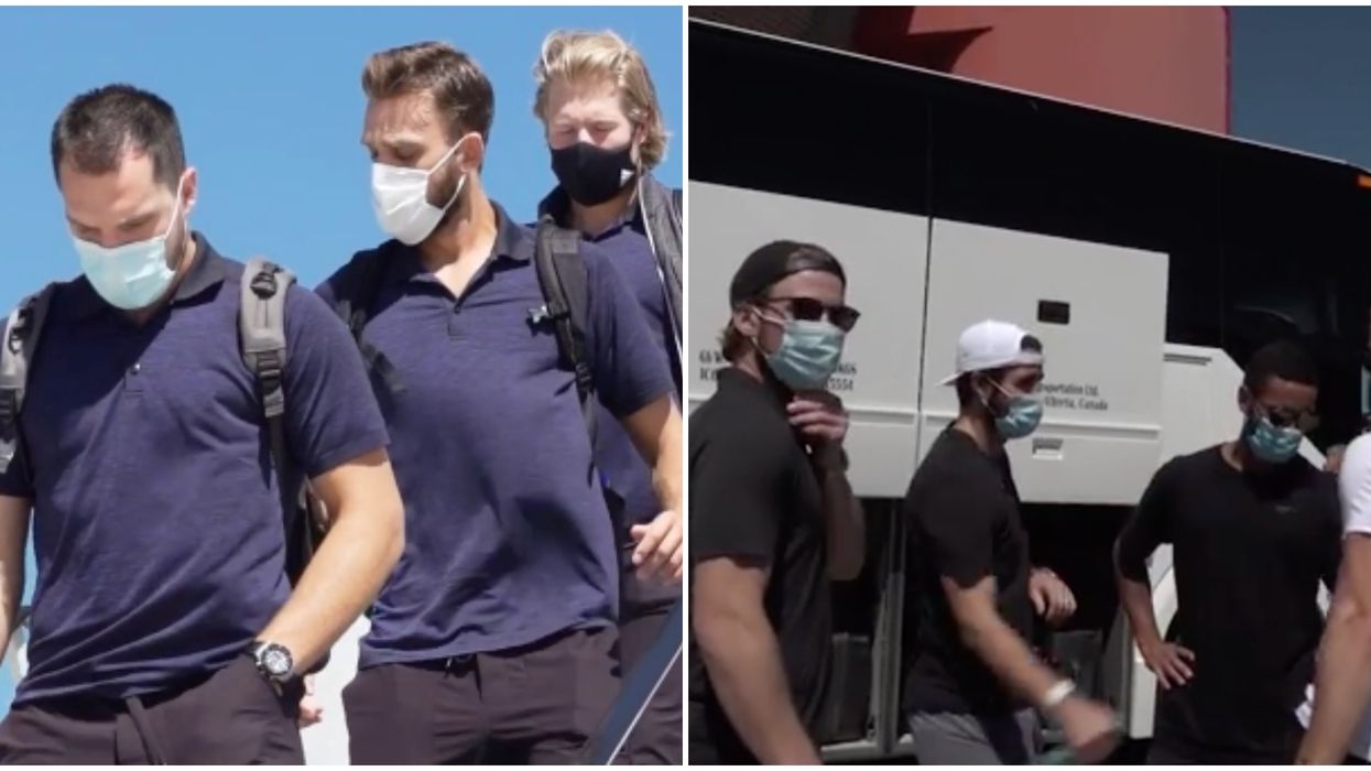 NHL Playoffs In Edmonton: Players Roll Into Town & You Can Watch BTS Footage (VIDEOS)