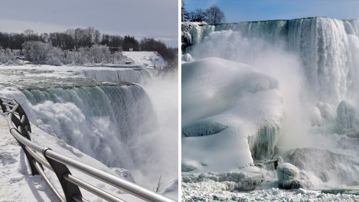 Niagara Falls frozen.