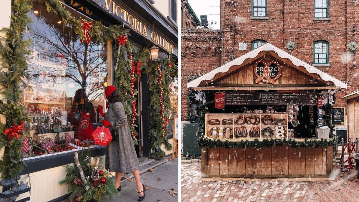 Niagara-on-the-Lake. Right: The Distillery Winter Village.