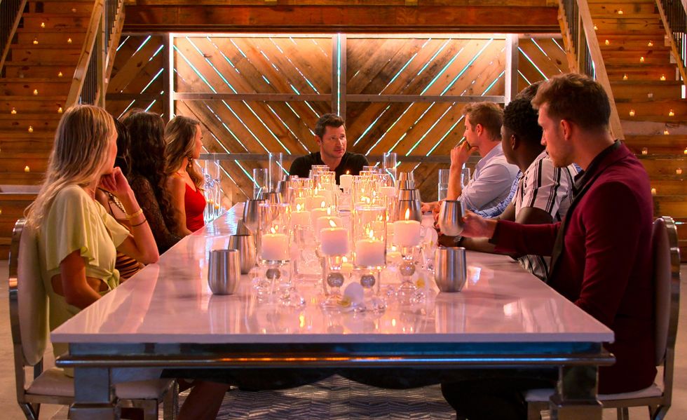 Nick Lachey with the cast of Season 2 of The Ultimatum: Marry or Move On.