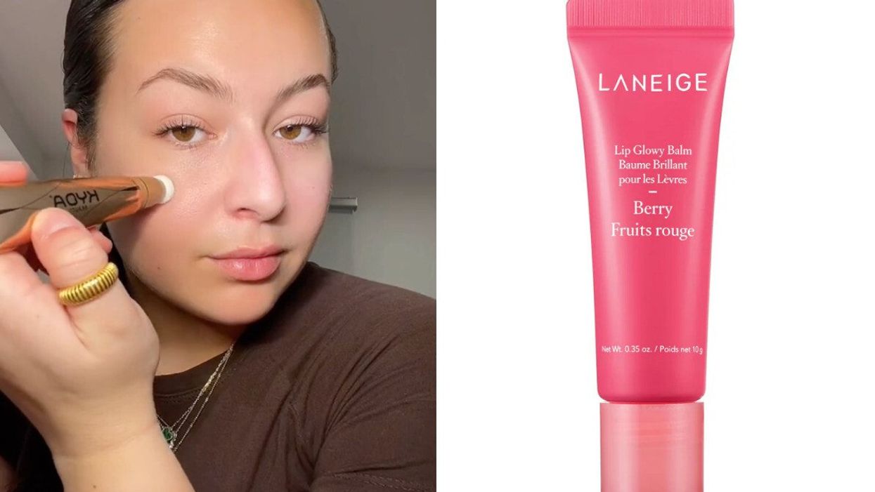 Nina Galay sur TikTok. Droite : Masque à lèvres de LANEIGE.