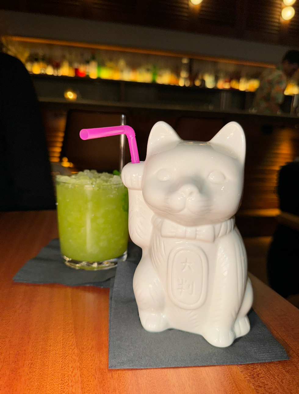 Nine Lives and Leopards Tongue cocktails from Lulu Bar.