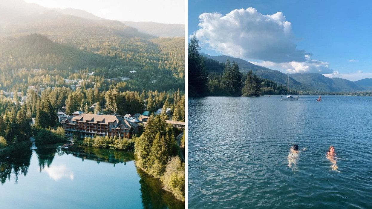 Nita Lake Lodge .Right: A lake in BC