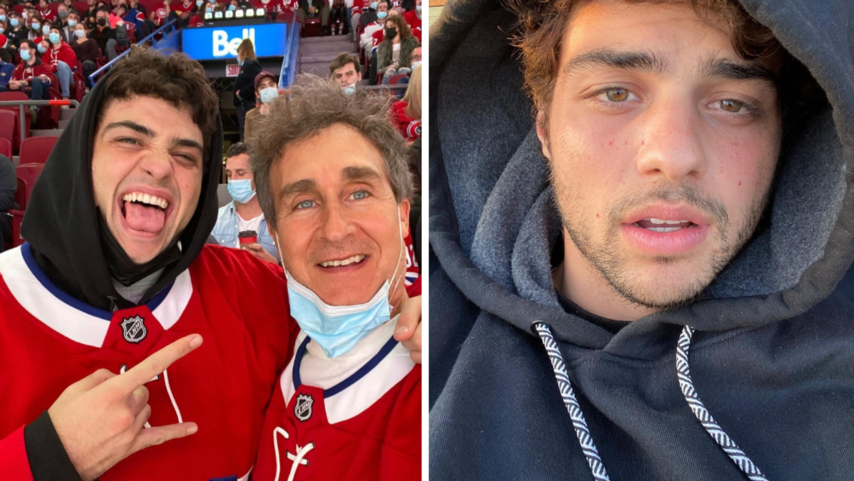 Noah Centineo aperçu au match des Habs à Montréal portant fièrement le bleu, blanc, rouge