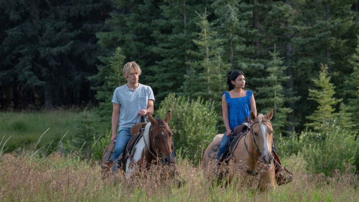 Noah LaLonde as Cole and Nikki Rodriguez as Jackie in the Netflix show 'My Life with the Walter Boys.'
