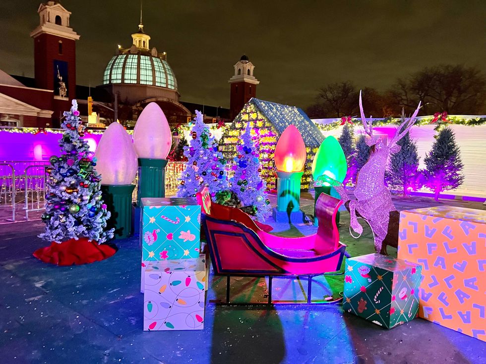 North Pole with sleigh.