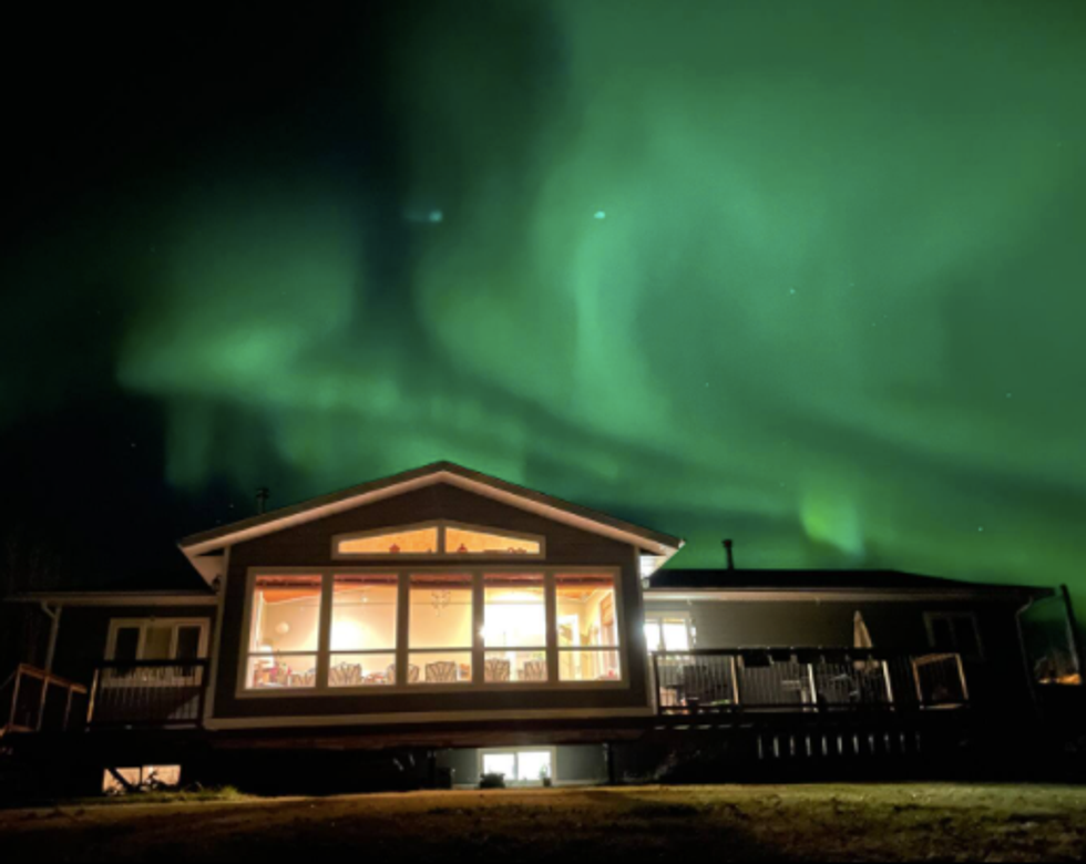 Northern lights above a house in B.C.