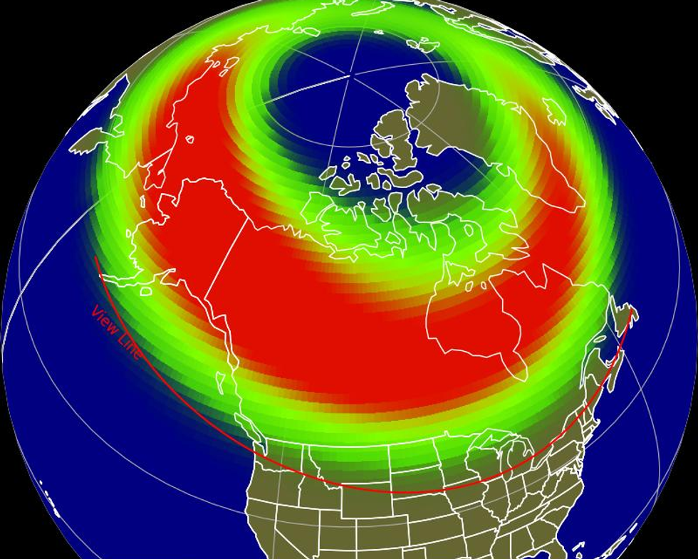 northern lights forecast map of canada for friday august 8 2025
