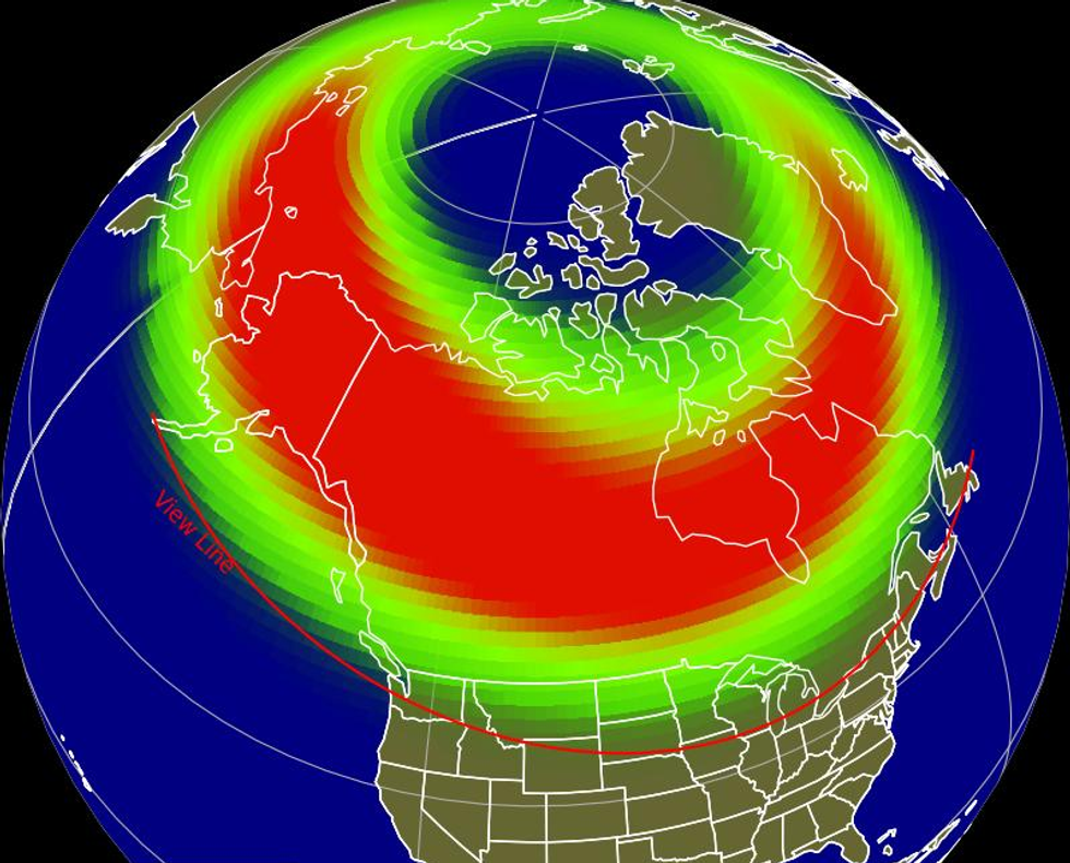 northern lights forecast map of canada for september 5 and september 6 2025