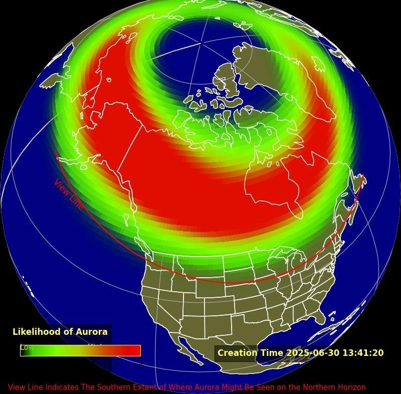 northern lights forecast map of north america for july 1