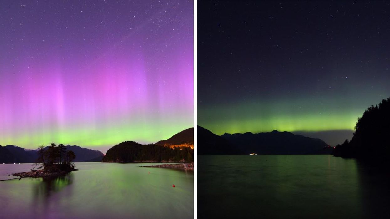 Northern lights in B.C. Right: Aurora borealis in B.C.