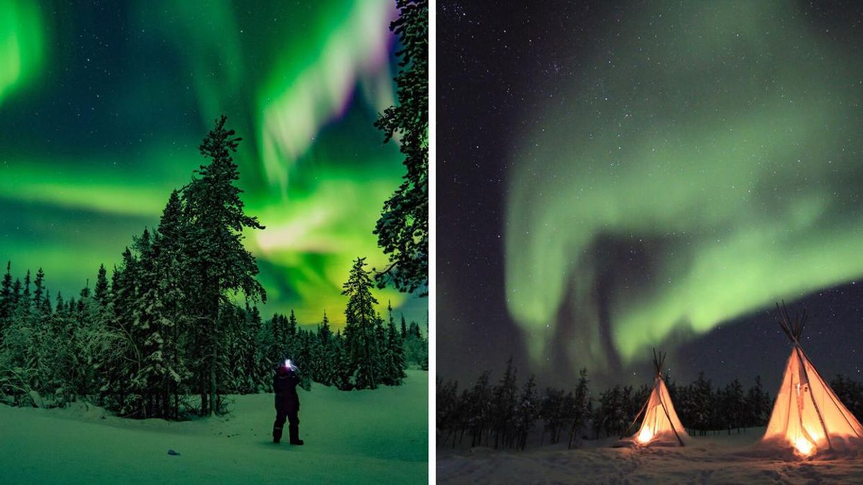 Northern lights in Yellowknife, Northwest Territories.
