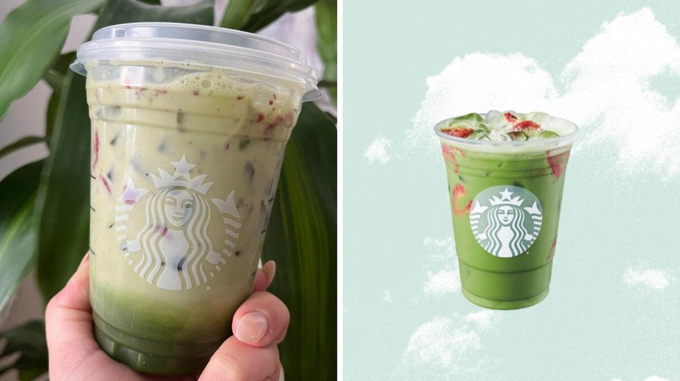 Nouveau matcha latte \u00e0 la fraise.