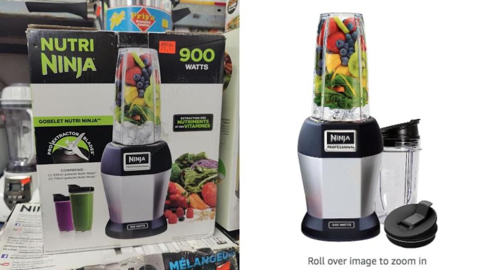Nutri Ninja blender pictured at Price War. Right: Nutri Ninja blender on Amazon.