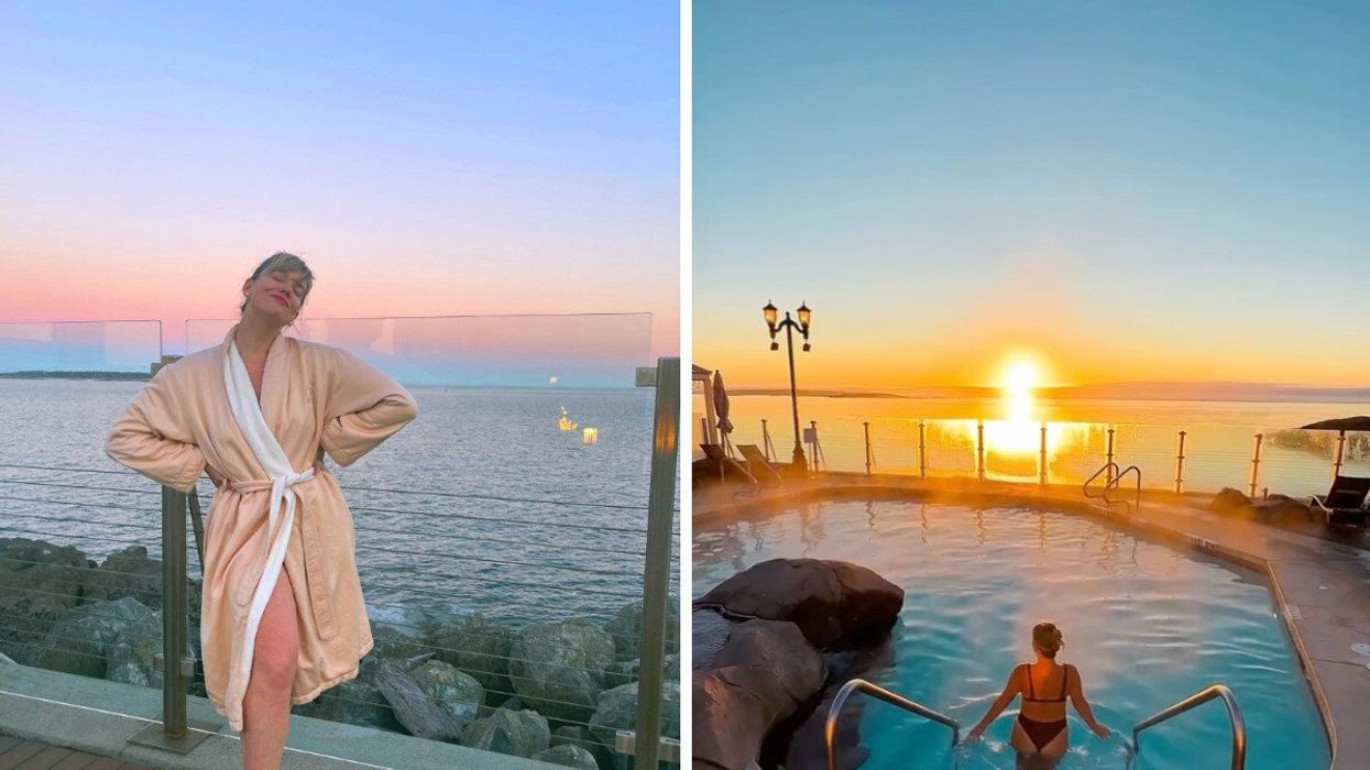 Oak Bay Beach Hotel. Right: Mineral pools Victoria BC.