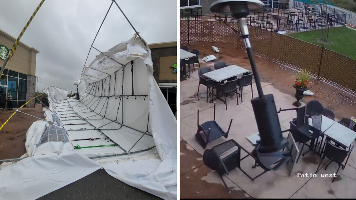 Oakville Patio Got Completely Blown Away By A Strong Gust Of Wind & The Video Is Unreal