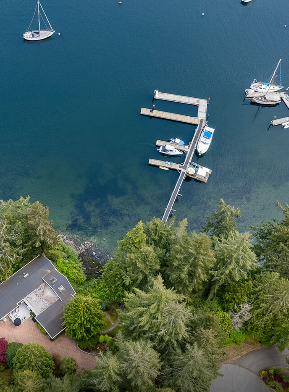 Oceanfront home and dock.