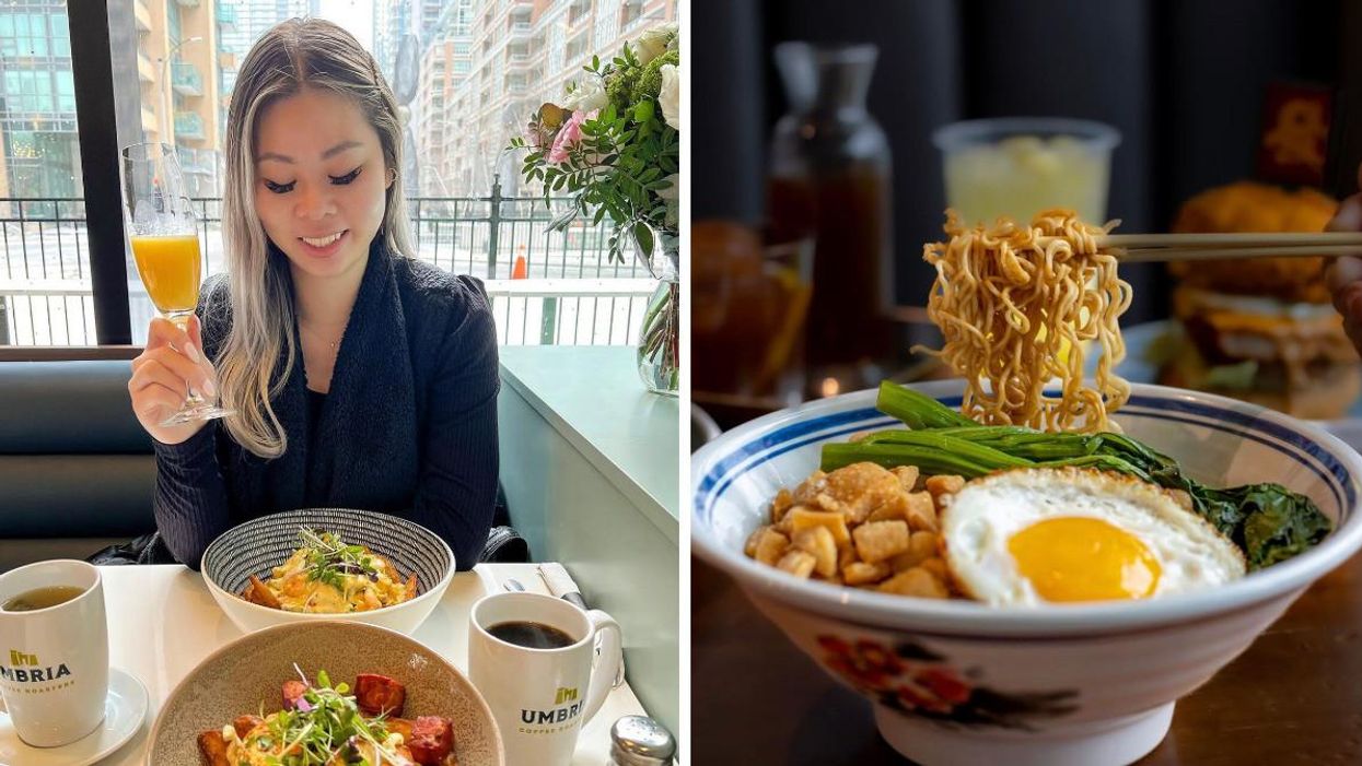 OEB Breakfast Co. in Toronto, Ontario. Right: MABU Cafe in Toronto, Ontario.