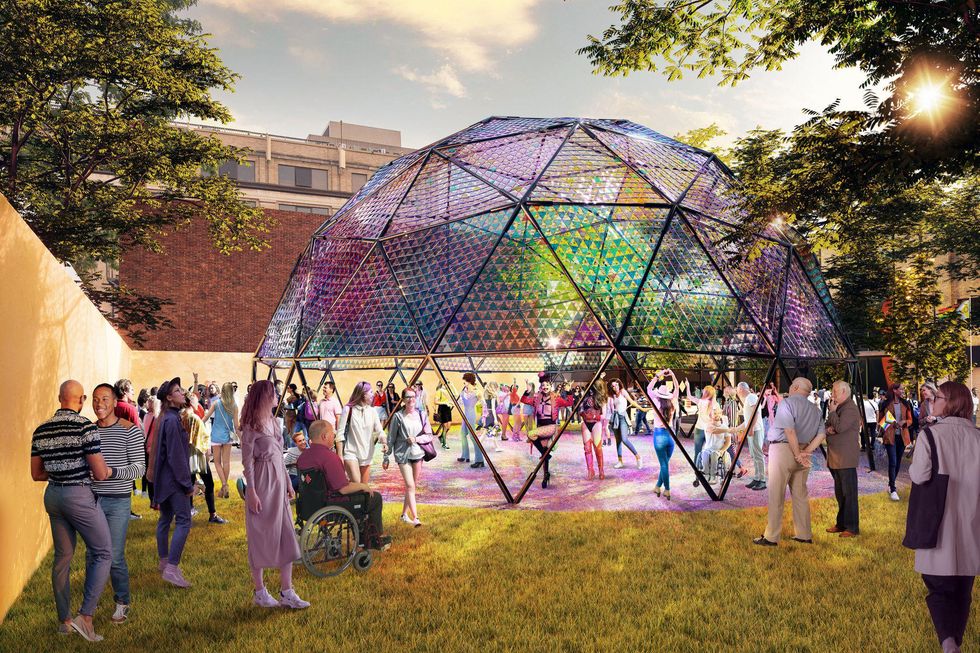 Oeuvre Mille facettes : d\u00f4me Disco g\u00e9od\u00e9sique.