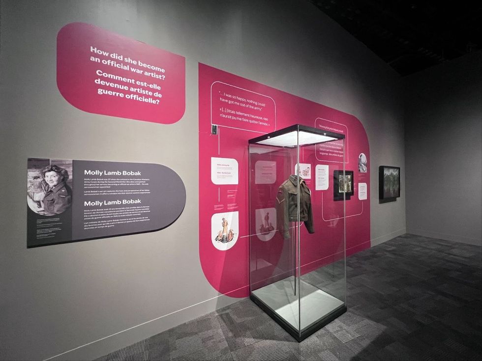 Official war artist Molly Lamb Bobak is honoured as part of the exhibition.