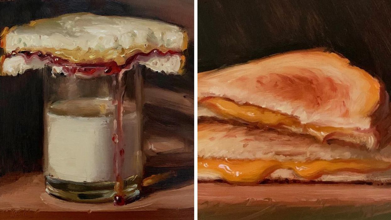 Oil paintings of sandwiches by Noah Verrier.