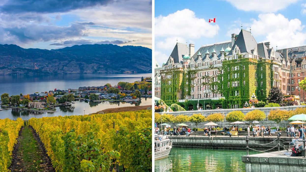 Okanagan Lake in Kelowna, B.C. Right: Harbour in Victoria, B.C.