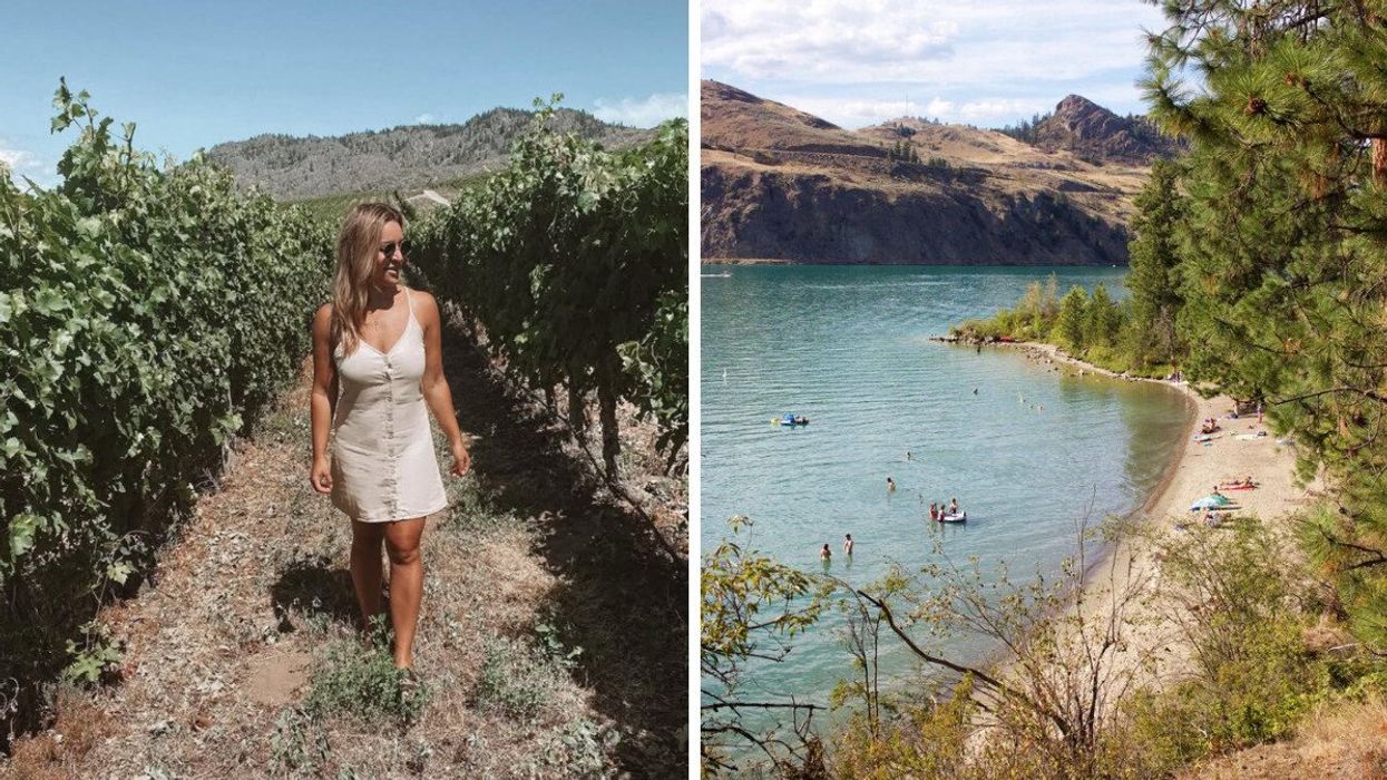 Okanagan Valley winery. Right: Kalamalka Lake Provincial Park, Vernon.