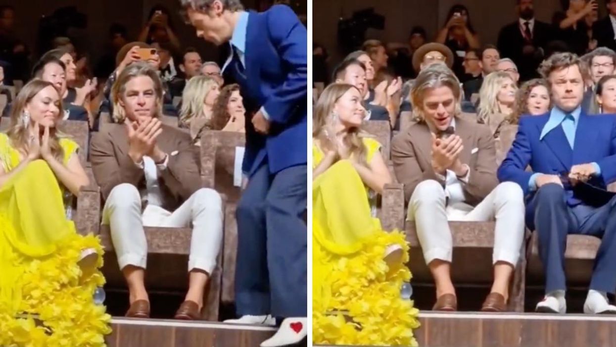 Olivia Wilde, Chris Pine and Harry Styles at the Venice Film Festival premiere of "Don't Worry Darling."