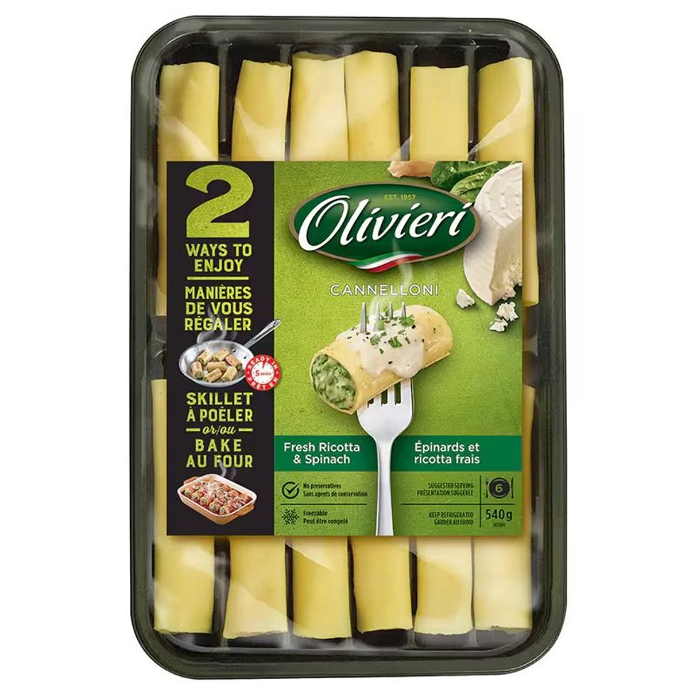 Olivieri spinach and fresh ricotta cannelloni.