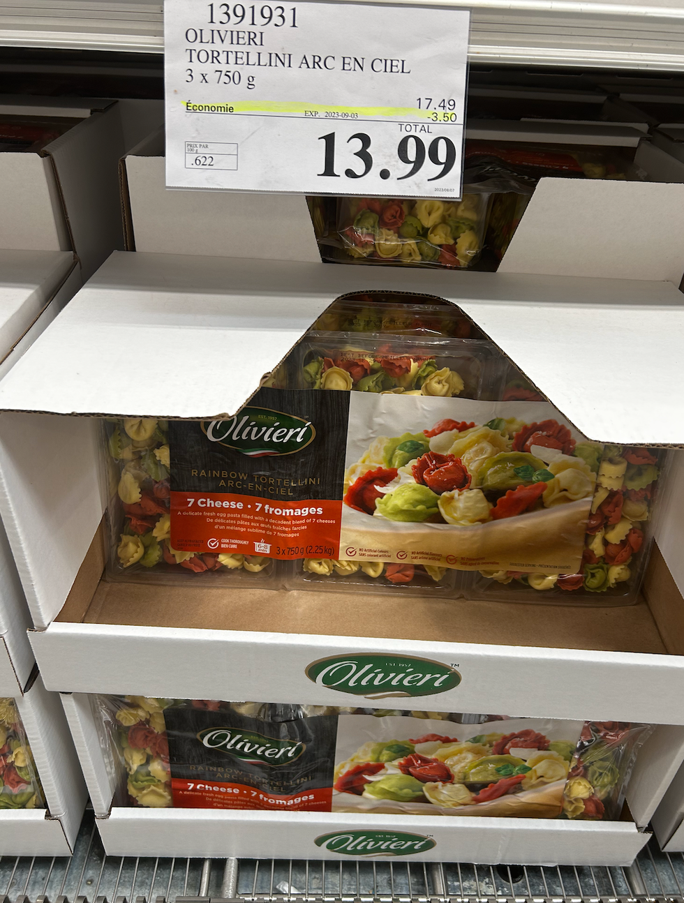 Olivieri - Tortellini arc-en-ciel au fromage.