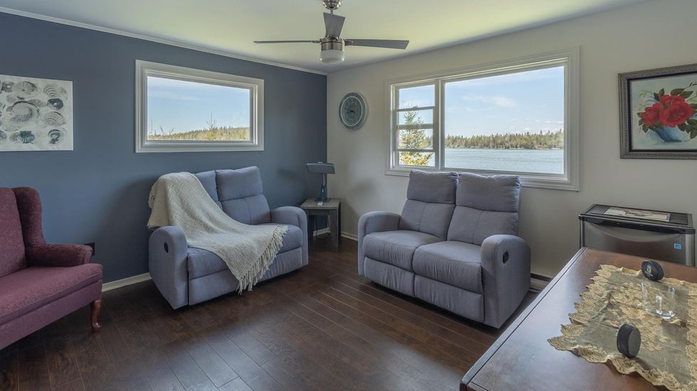 One of the rooms in the house that has ocean views.