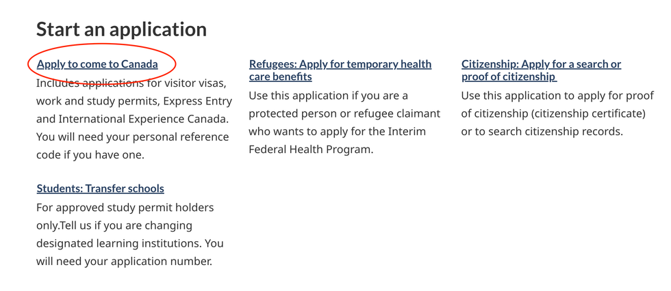 Online Work Permit application.